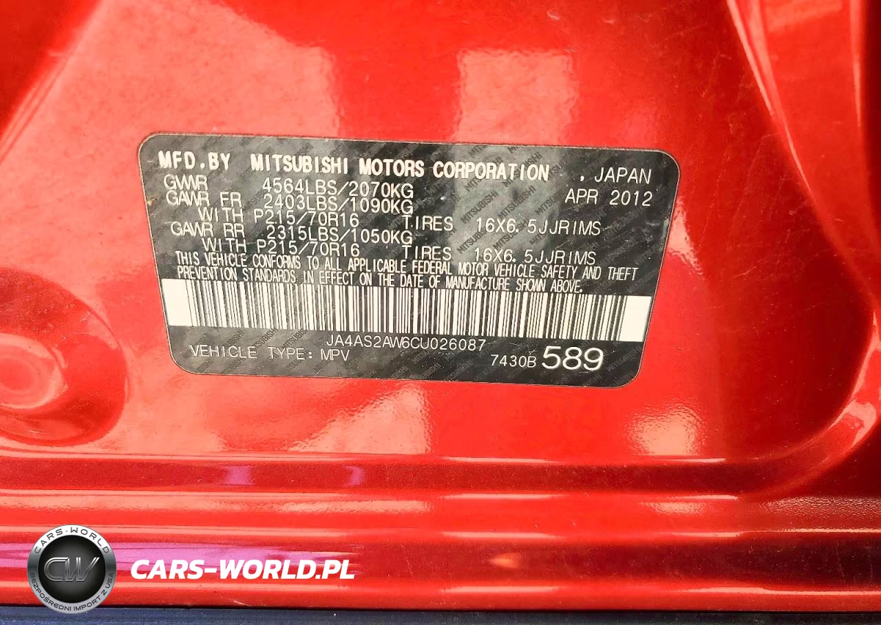 2012 Mitsubishi Outlander Es VIN:JA4AS2AW6CU026087 - 13