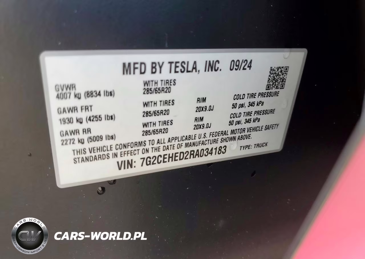 2024 Tesla Cybertruck VIN:7G2CEHED2RA034183 - 12