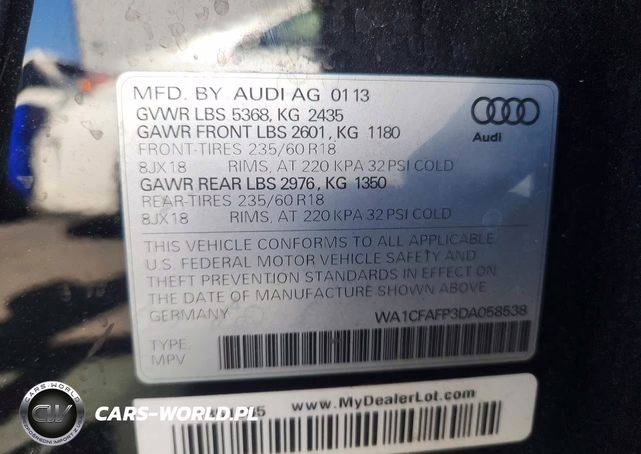 2013 Audi Q5 Premium VIN:WA1CFAFP3DA058538 - 12