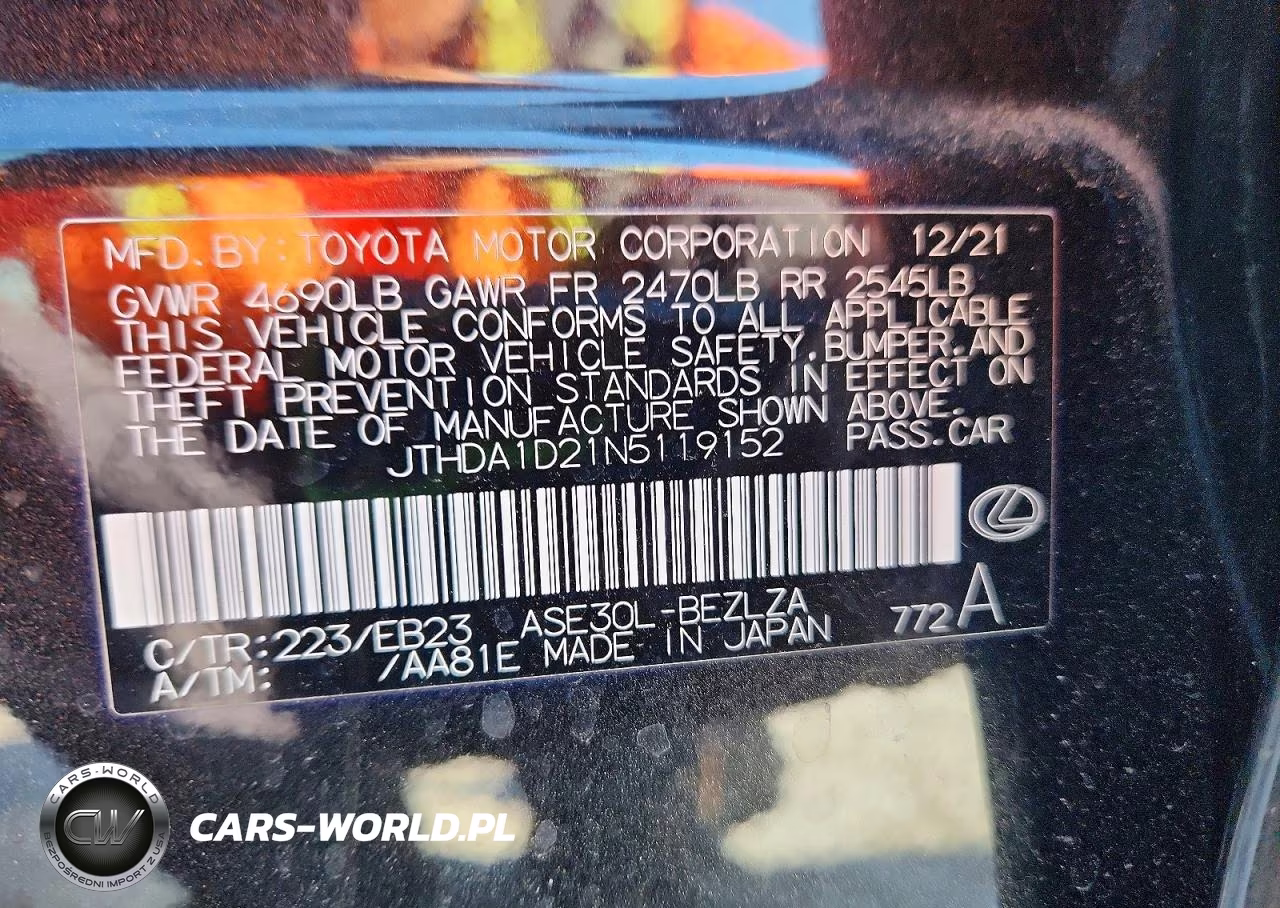 2022 Lexus Is 300 VIN:JTHDA1D21N5119152 - 12