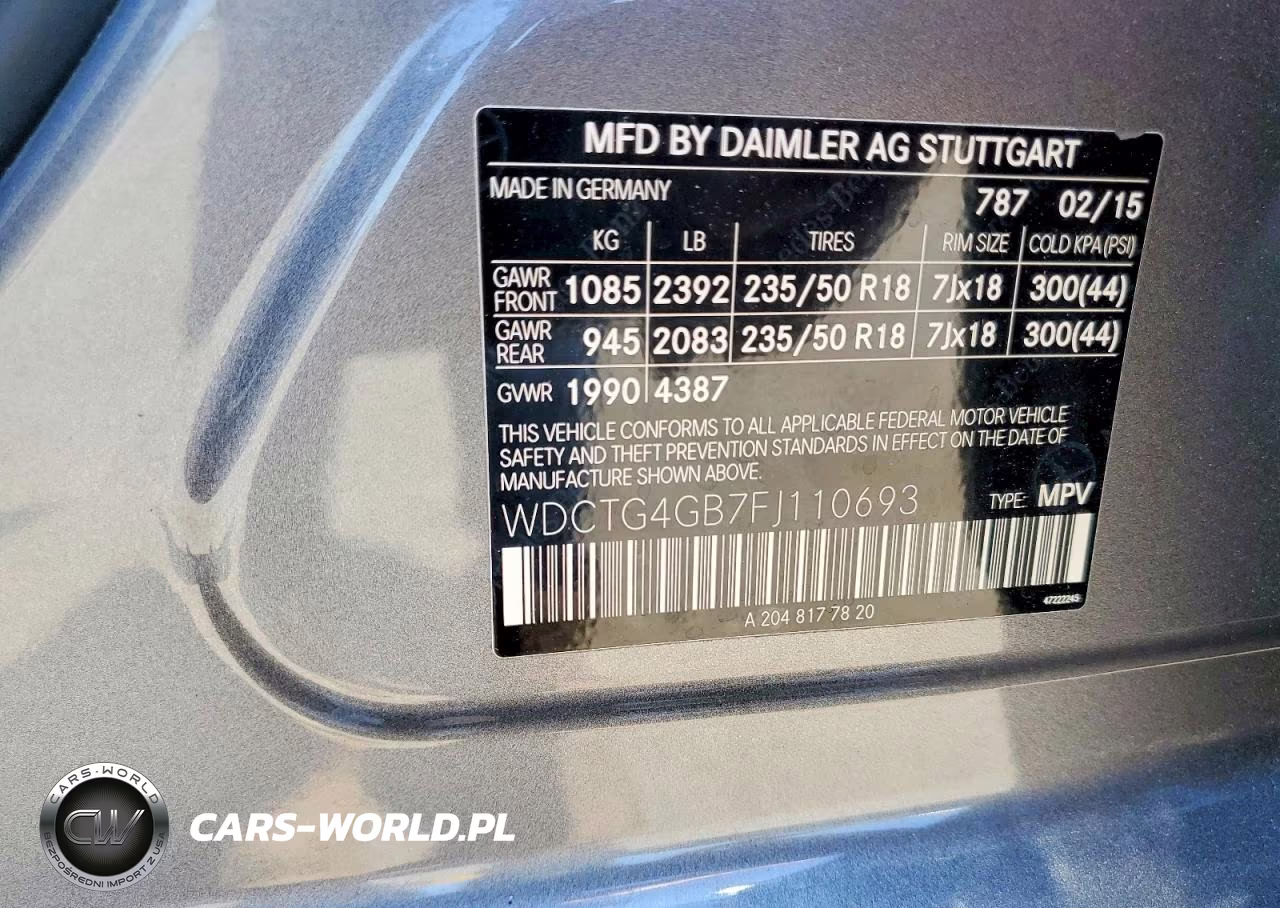 2015 Mercedes-Benz Gla 250 4Matic VIN:WDCTG4GB7FJ110693 - 13