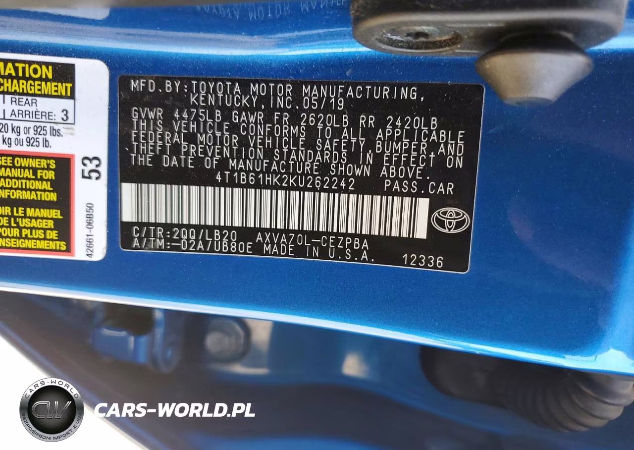 2019 Toyota Camry Xse VIN:4T1B61HK2KU262242 - 12