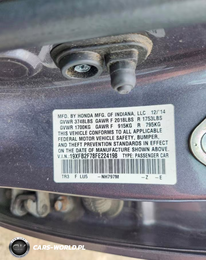 2015 Honda Civic Se VIN:19XFB2F78FE224198 - 12