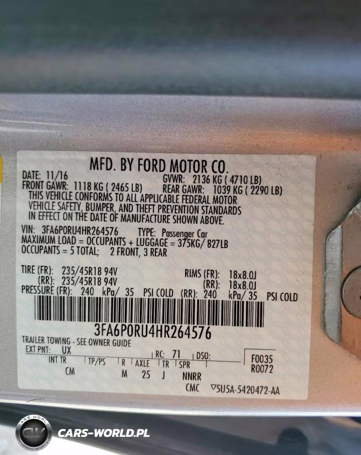 2017 Ford Fusion Titanium Hev VIN:3FA6P0RU4HR264576 - 12