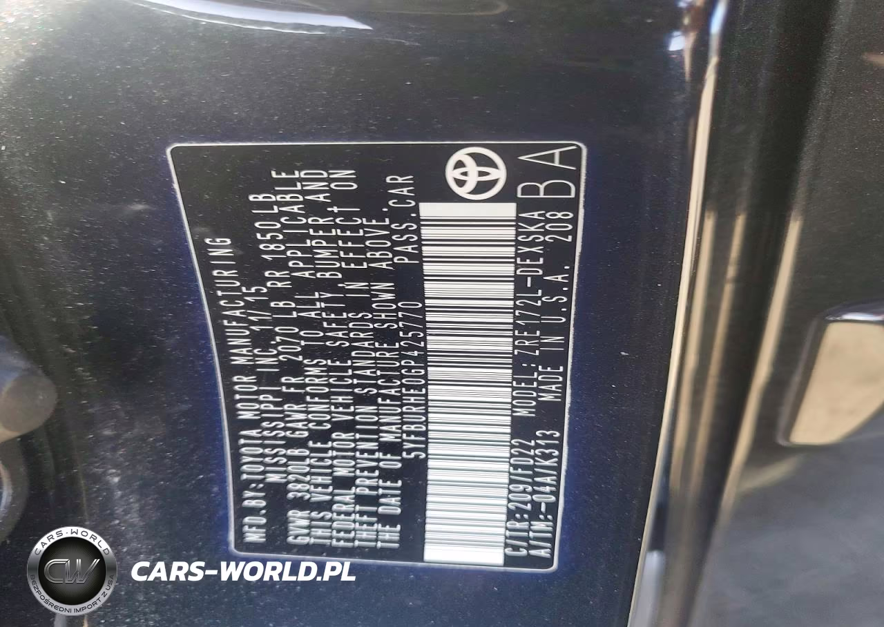 2016 Toyota Corolla S Plus VIN:5YFBURHE0GP425770 - 12