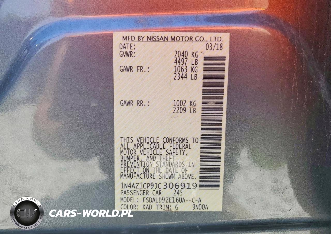 2018 Nissan Leaf Sv VIN:1N4AZ1CP9JC306919 - 12
