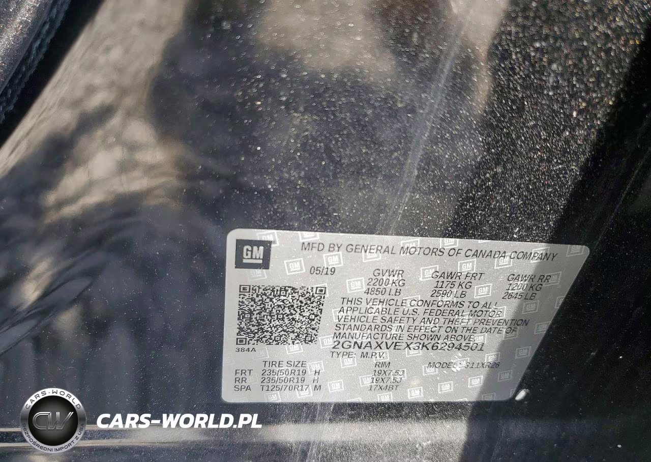 2019 Chevrolet Equinox Lt VIN:2GNAXVEX3K6294501 - 13