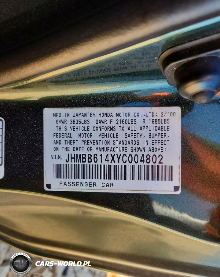 2000 Honda Prelude VIN:JHMBB614XYC004802 - 12