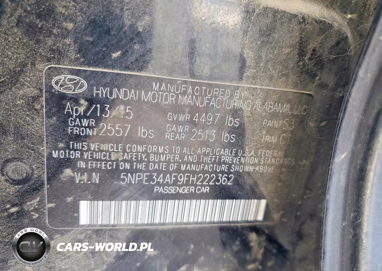2015 Hyundai Sonata Sport VIN:5NPE34AF9FH222362 - 12