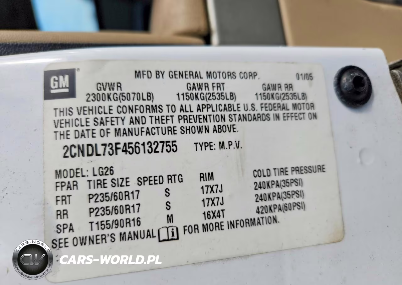 2005 Chevrolet Equinox Lt VIN:2CNDL73F456132755 - 13