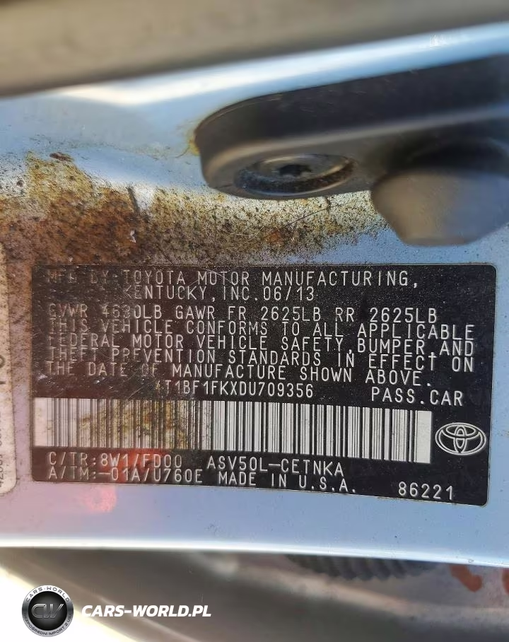 2013 Toyota Camry Le VIN:4T1BF1FKXDU709356 - 13
