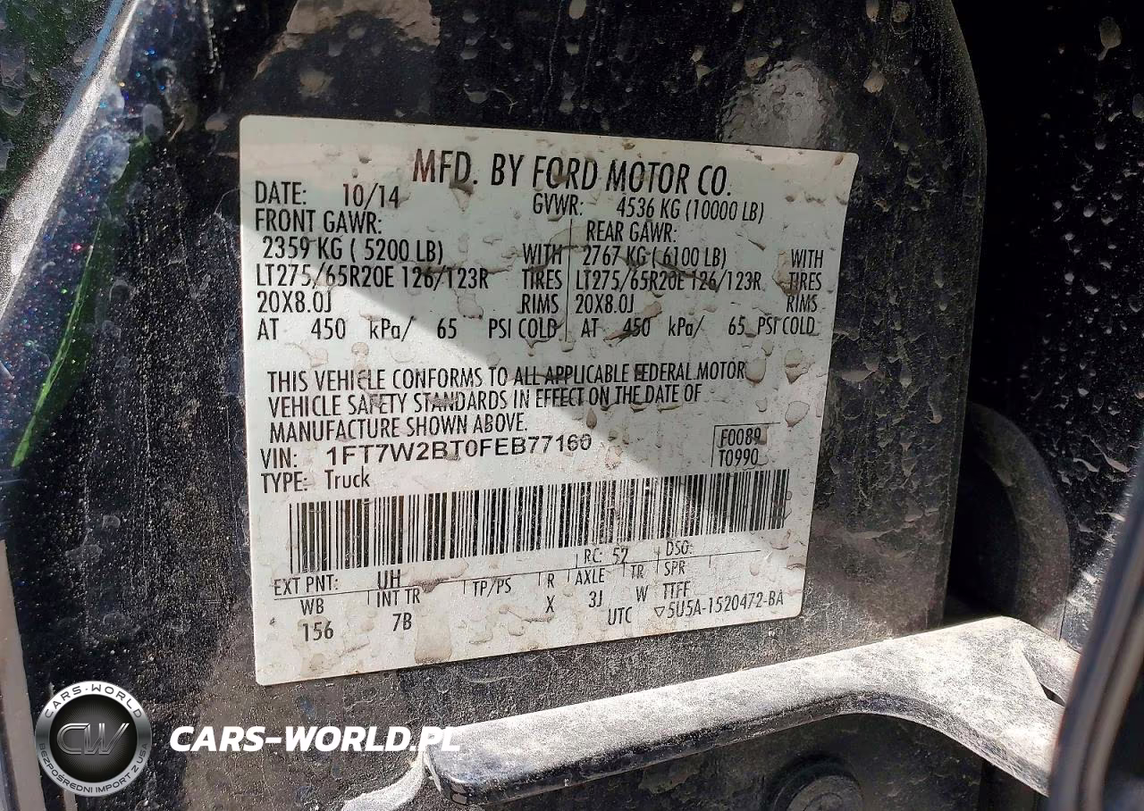 2015 Ford F250 Super Duty VIN:1FT7W2BT0FEB77160 - 12