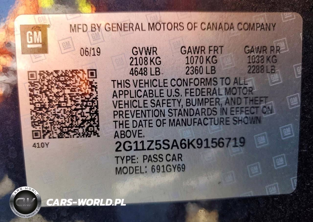 2019 Chevrolet Impala Lt VIN:2G11Z5SA6K9156719 - 12