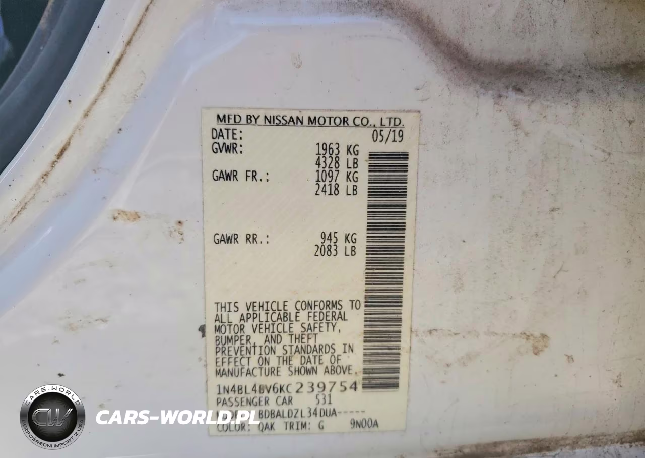 2019 Nissan Altima S VIN:1N4BL4BV6KC239754 - 12