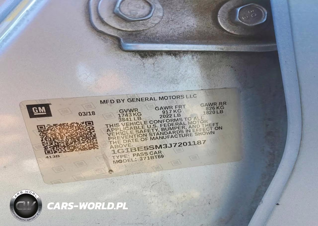 2018 Chevrolet Cruze Lt VIN:1G1BE5SM3J7201187 - 12