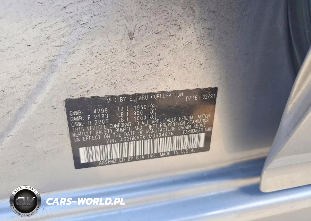2021 Subaru Impreza VIN:4S3GKAB62M3604976 - 13