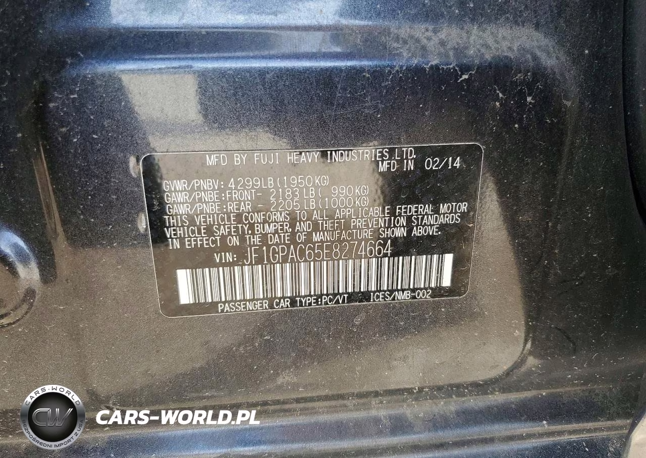 2014 Subaru Impreza Premium VIN:JF1GPAC65E8274664 - 13