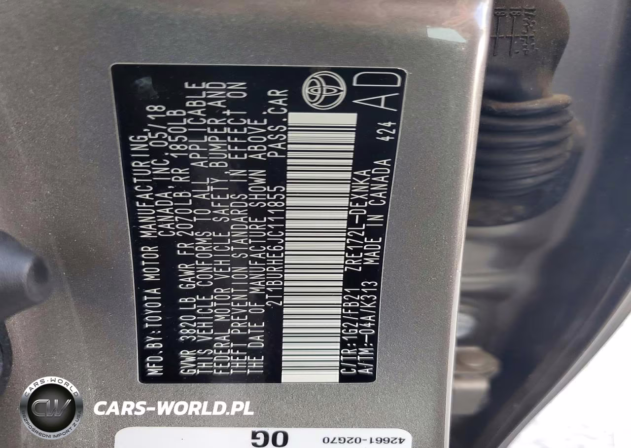 2018 Toyota Corolla Le VIN:2T1BURHE6JC111855 - 12