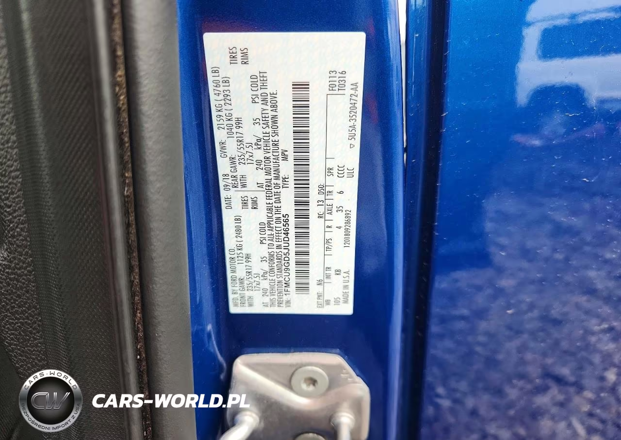 2018 Ford Escape Se VIN:1FMCU9GD5JUD46565 - 12