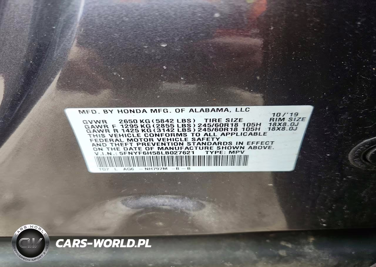 2020 Honda Pilot Exl VIN:5FNYF6H58LB027621 - 13