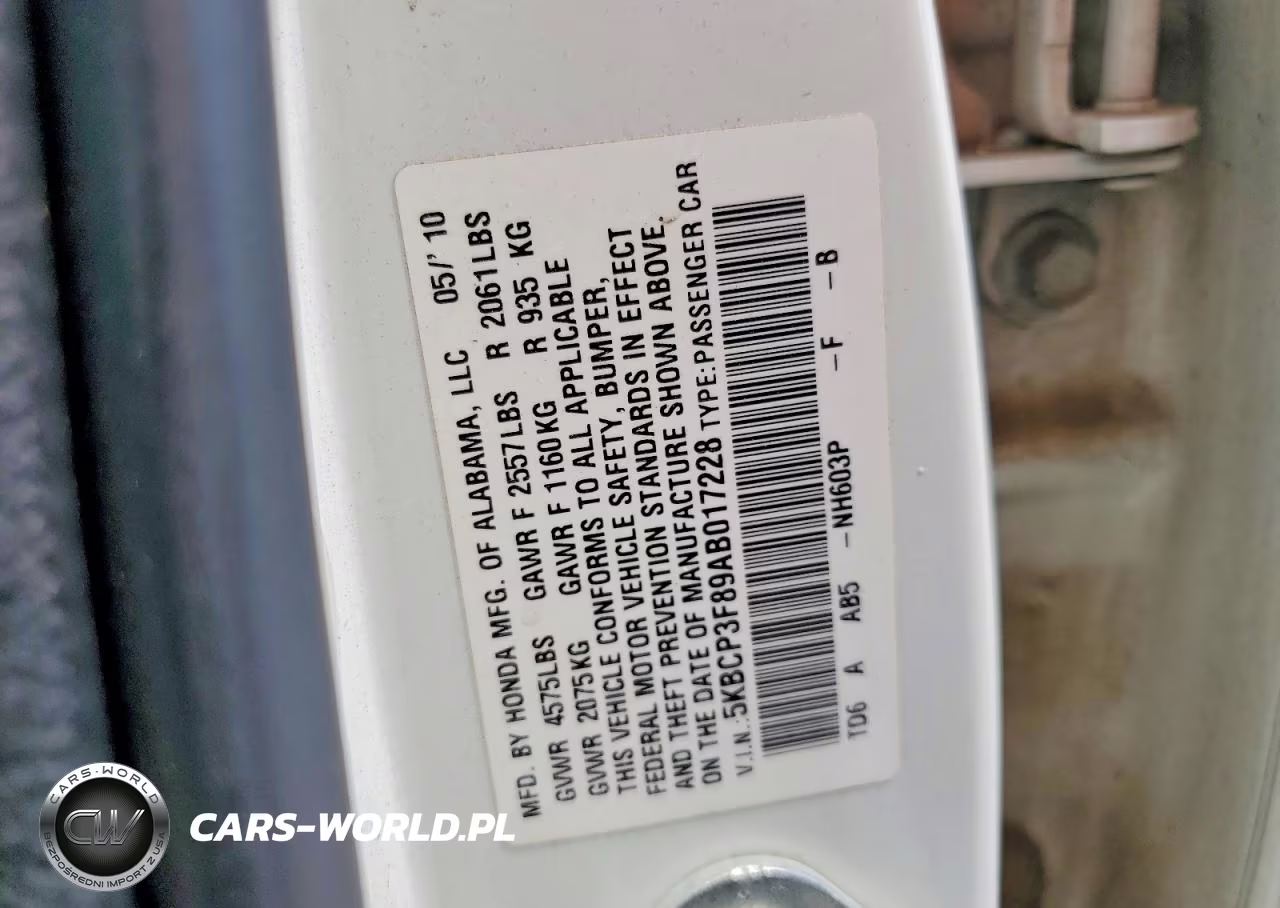 2010 Honda Accord Exl VIN:5KBCP3F89AB017228 - 12