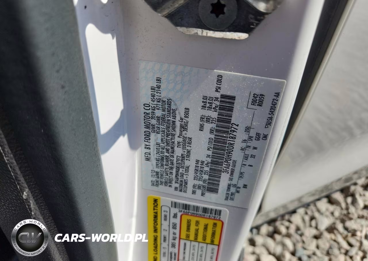 2013 Ford Fusion Se VIN:3FA6P0H90DR187972 - 12