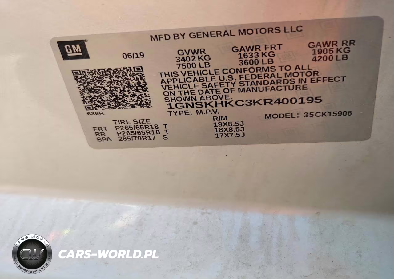 2019 Chevrolet Suburban K1500 Lt VIN:1GNSKHKC3KR400195 - 13