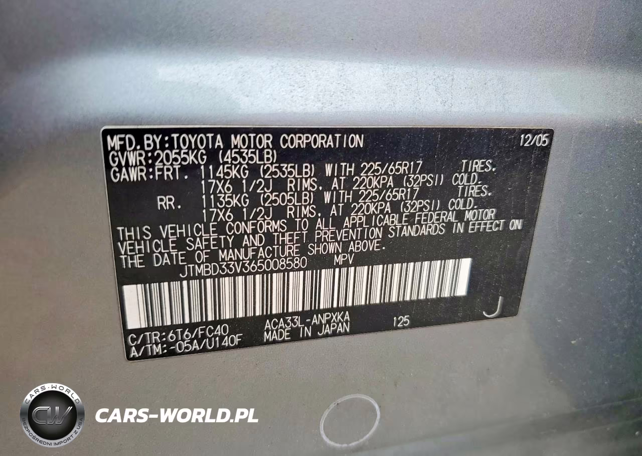 2006 Toyota Rav4 Base VIN:JTMBD33V365008580 - 12