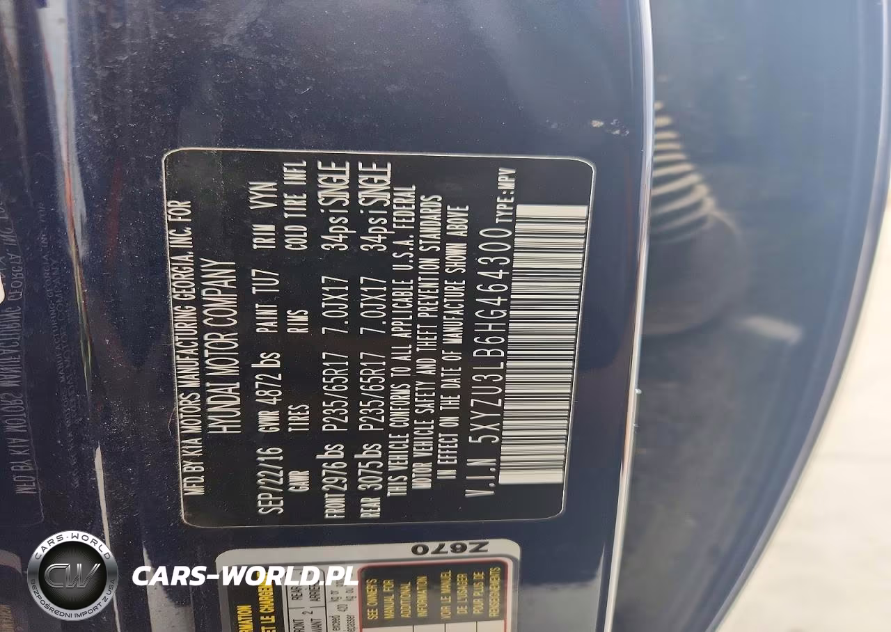 2017 Hyundai Santa Fe Sport 2.4L VIN:5XYZU3LB6HG464300 - 14