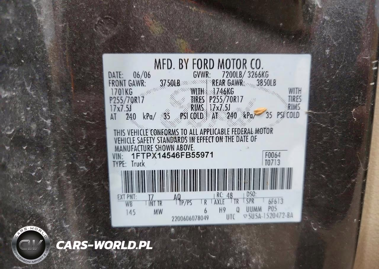 2006 Ford F150 VIN:1FTPX14546FB55971 - 12