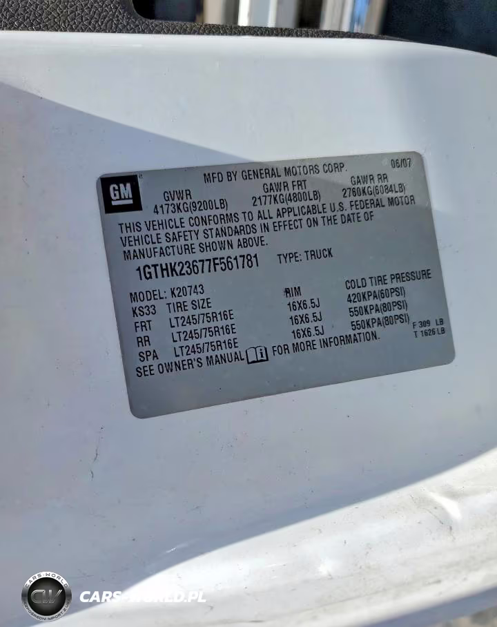 2007 GMC Sierra K2500 Heavy Duty VIN:1GTHK23677F561781 - 12