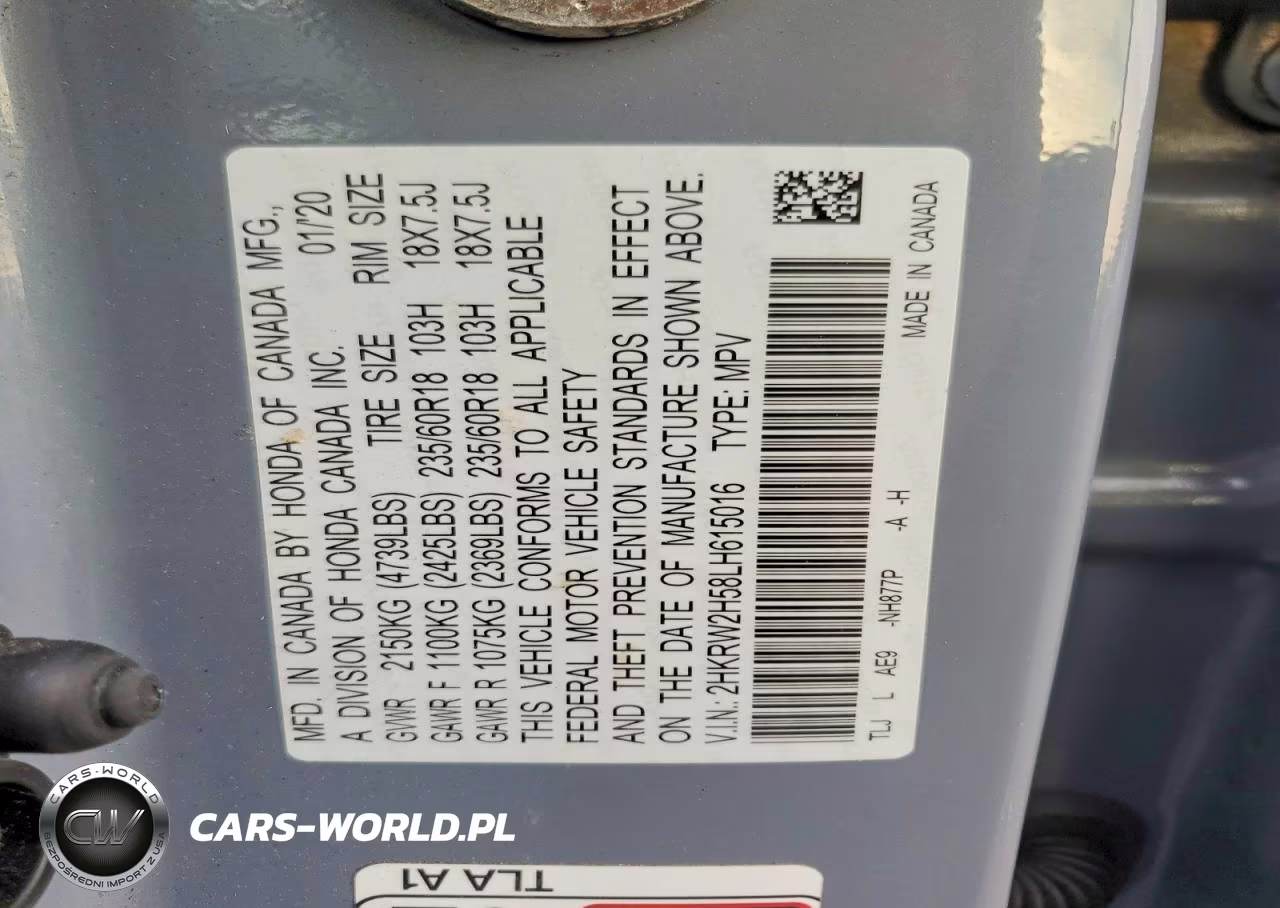 2020 Honda Cr-V Ex VIN:2HKRW2H58LH615016 - 14