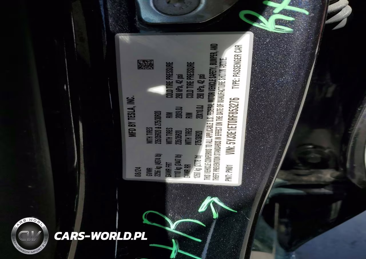 2024 Tesla Model 3 VIN:5YJ3E1ET0RF853276 - 14