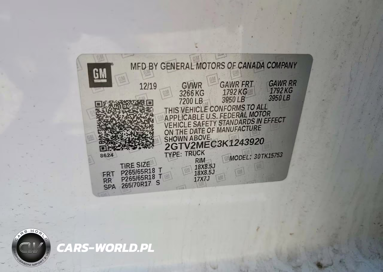 2019 GMC Sierra Limited K1500 Sle VIN:2GTV2MEC3K1243920 - 12