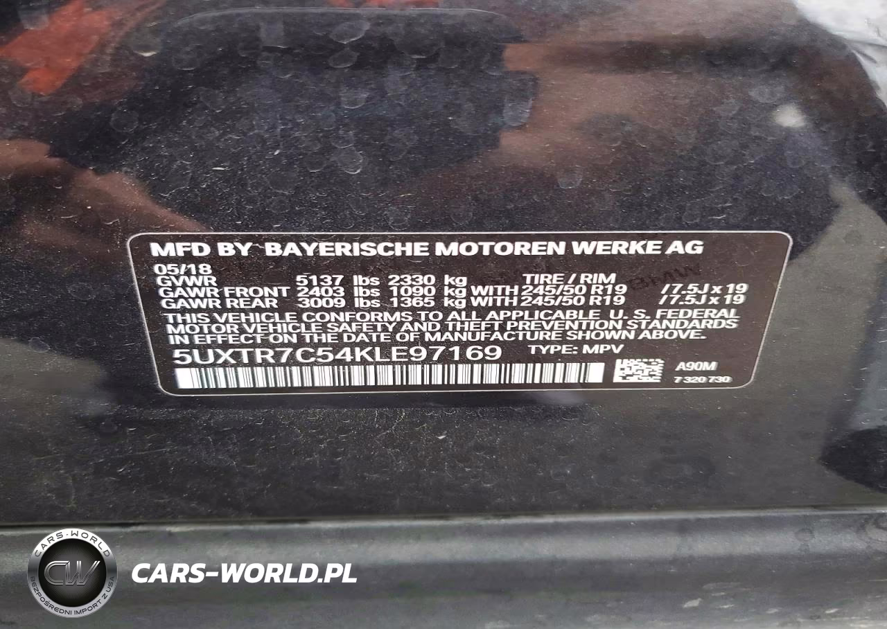 2019 BMW X3 Sdrive30I VIN:5UXTR7C54KLE97169 - 14