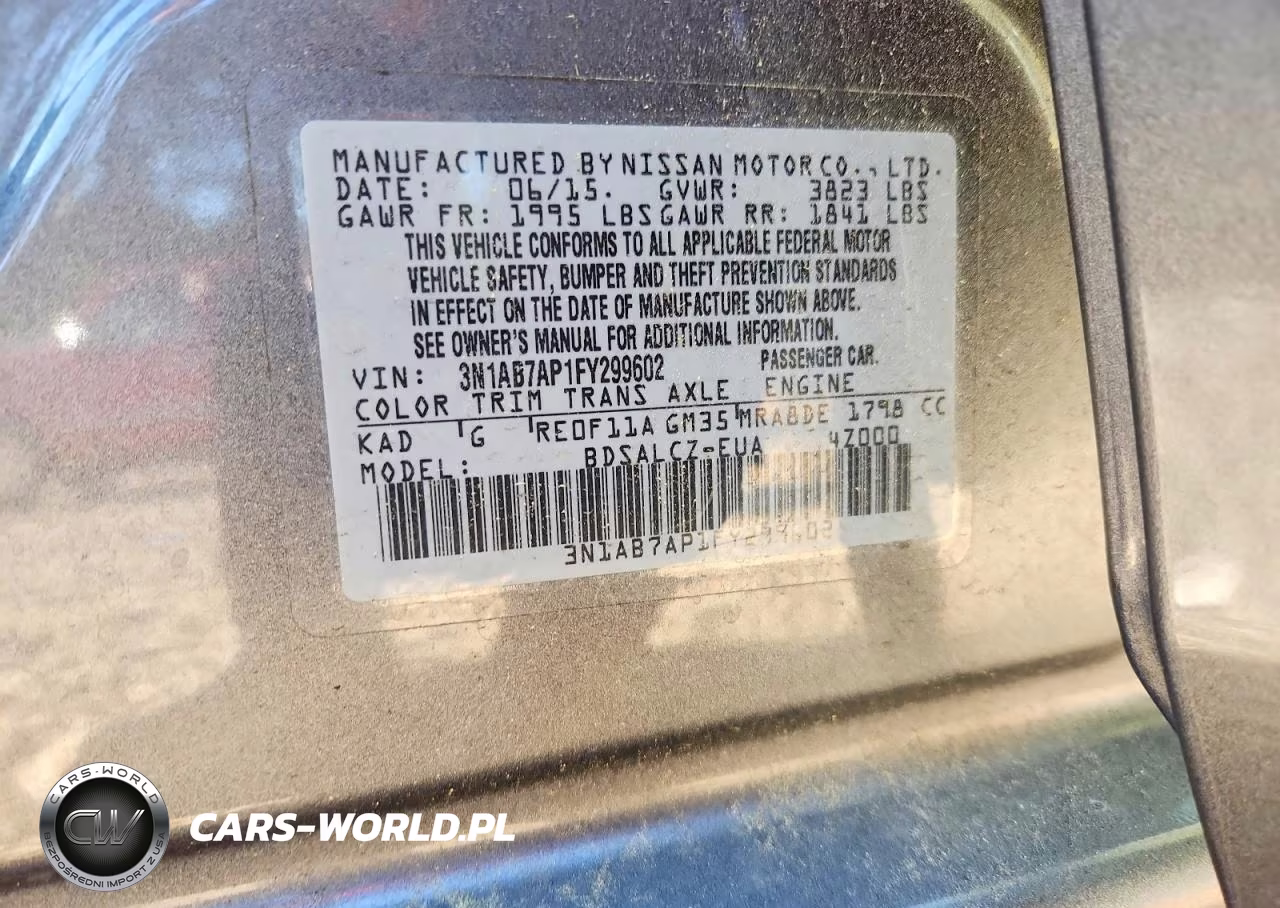 2015 Nissan Sentra S VIN:3N1AB7AP1FY299602 - 13