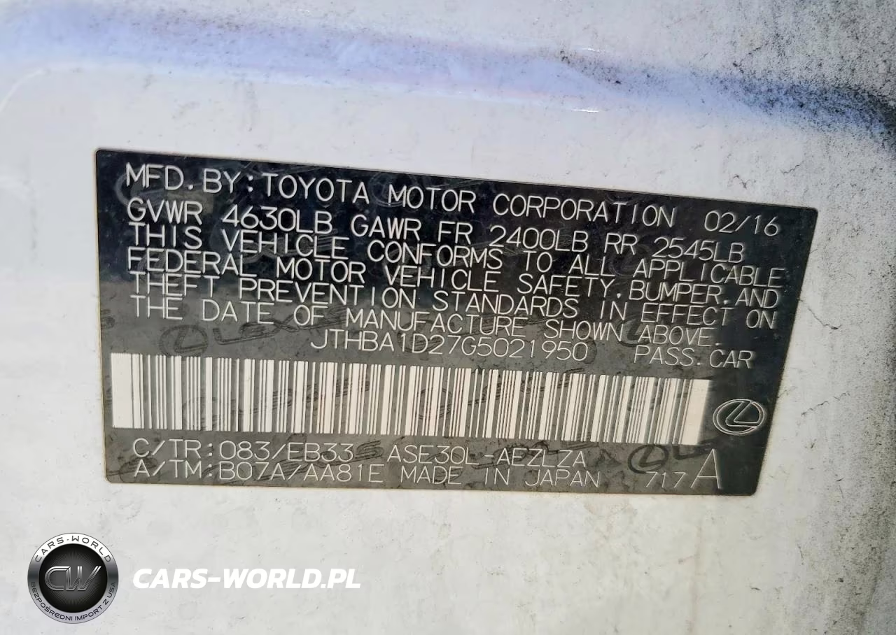 2016 Lexus Is 200T VIN:JTHBA1D27G5021950 - 12