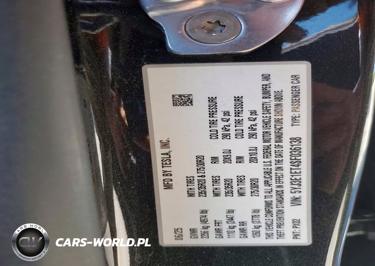 2025 Tesla Model 3 VIN:5YJ3E1ET4SF036138 - 12