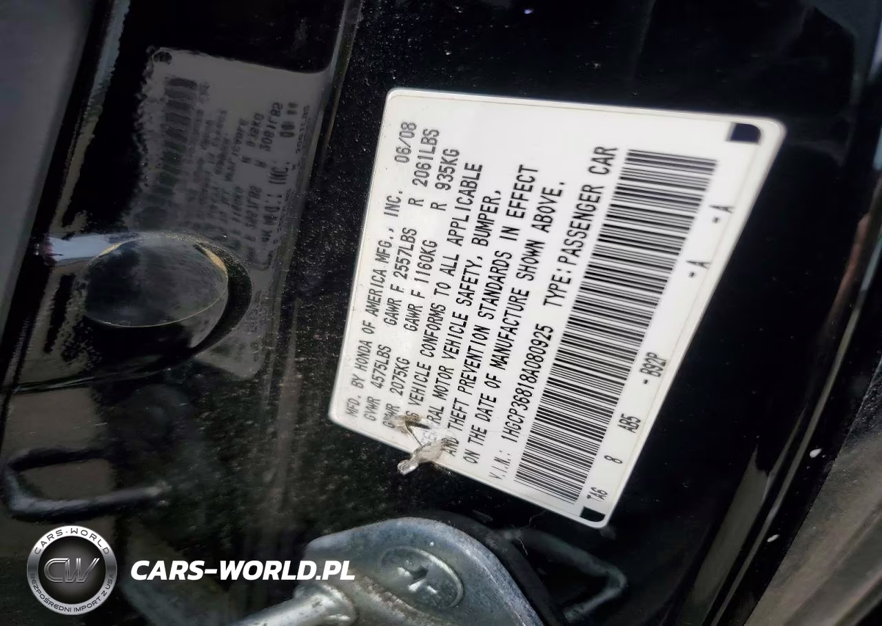 2008 Honda Accord Exl VIN:1HGCP36818A080925 - 12
