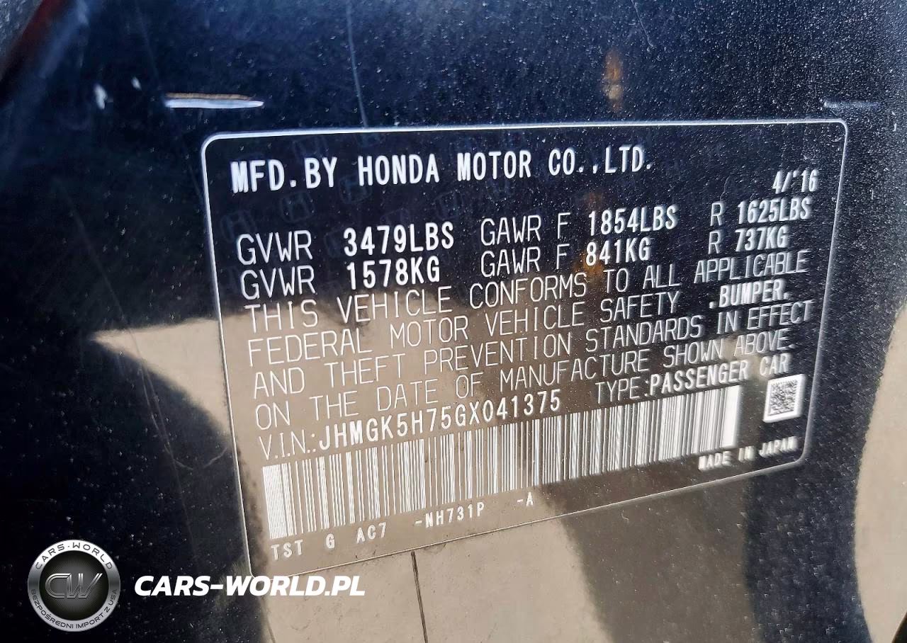 2016 Honda Fit Ex VIN:JHMGK5H75GX041375 - 13