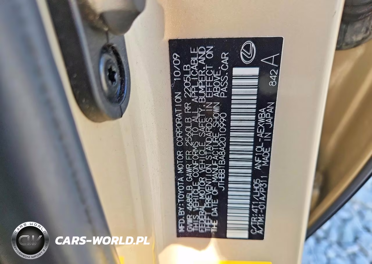 2010 Lexus Hs 250H VIN:JTHBB1BA8A2010990 - 12
