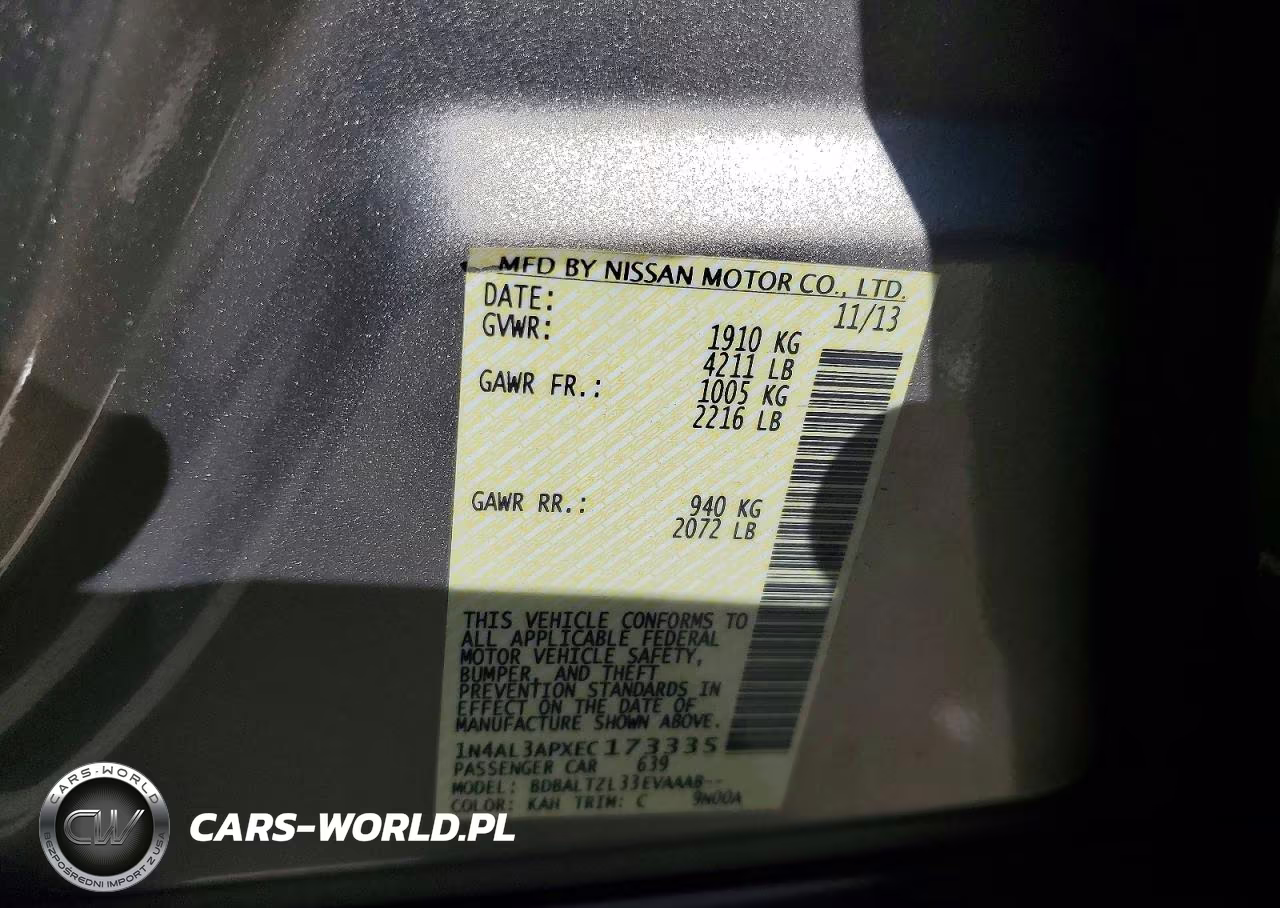 2014 Nissan Altima 2.5 Sv VIN:1N4AL3APXEC173335 - 12