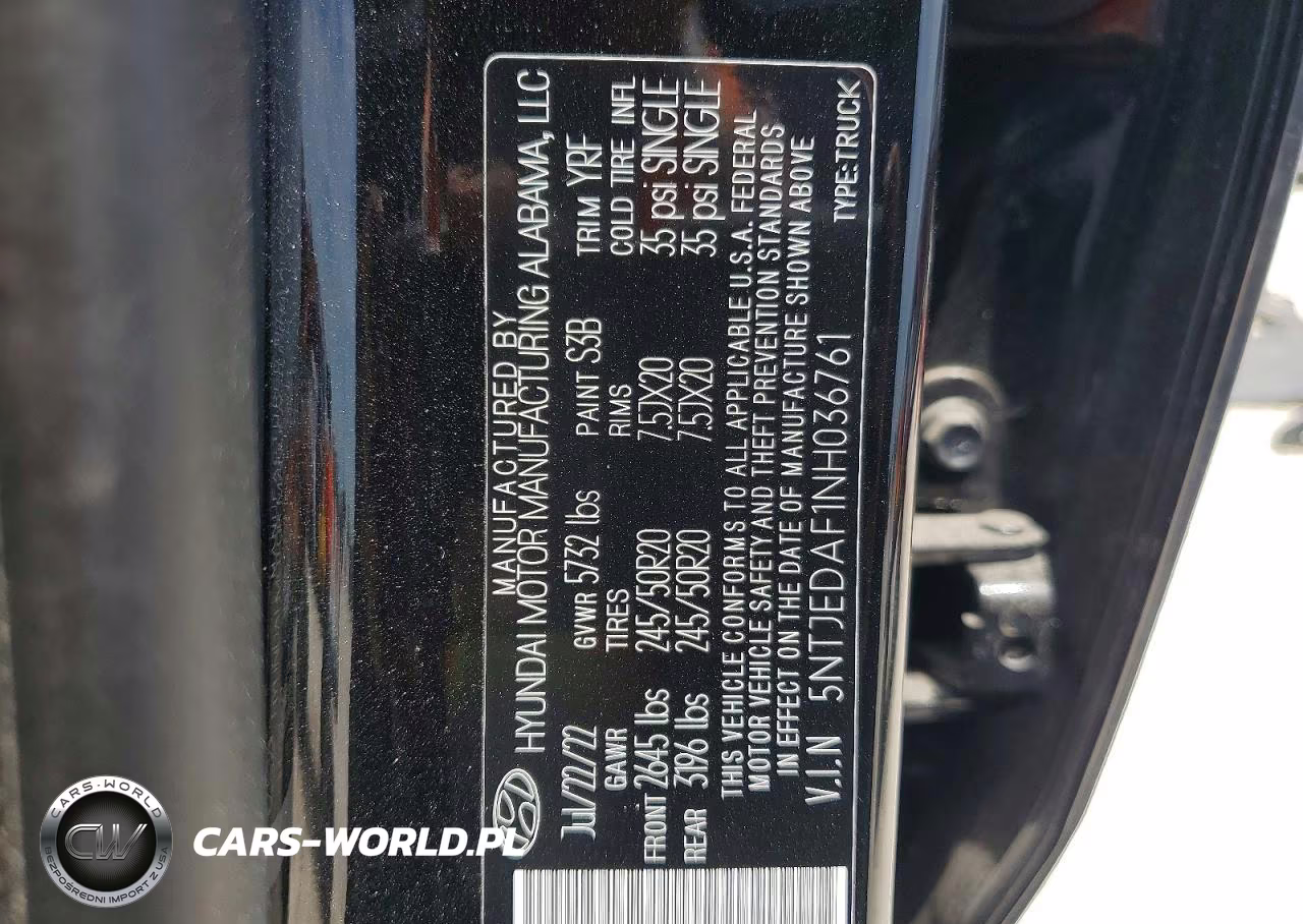 2022 Hyundai Santa Cruz Limited VIN:5NTJEDAF1NH036761 - 13