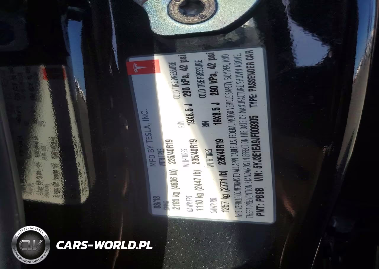 2018 Tesla Model 3 VIN:5YJ3E1EA9JF009305 - 12