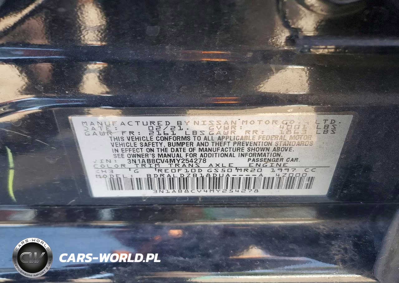 2021 Nissan Sentra Sv VIN:3N1AB8CV4MY254278 - 13