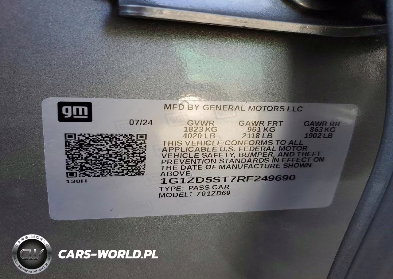 2024 Chevrolet Malibu Lt VIN:1G1ZD5ST7RF249690 - 13