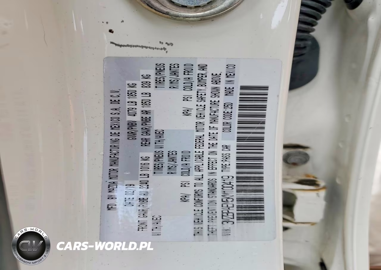 2019 Mazda 3 Premium VIN:3MZBPAEM5KM100419 - 12