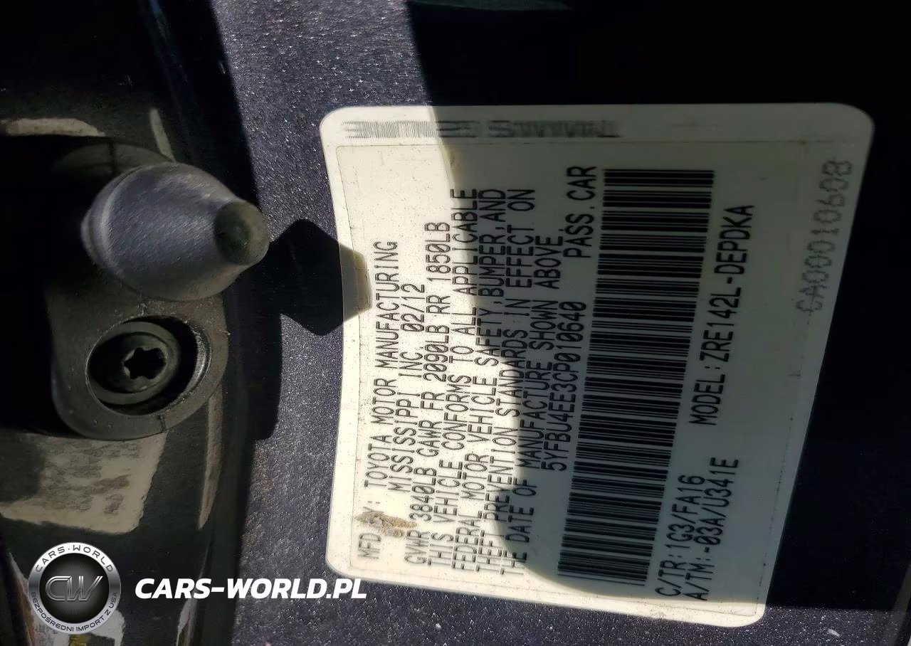 2012 Toyota Corolla L VIN:5YFBU4EE3CP010640 - 12