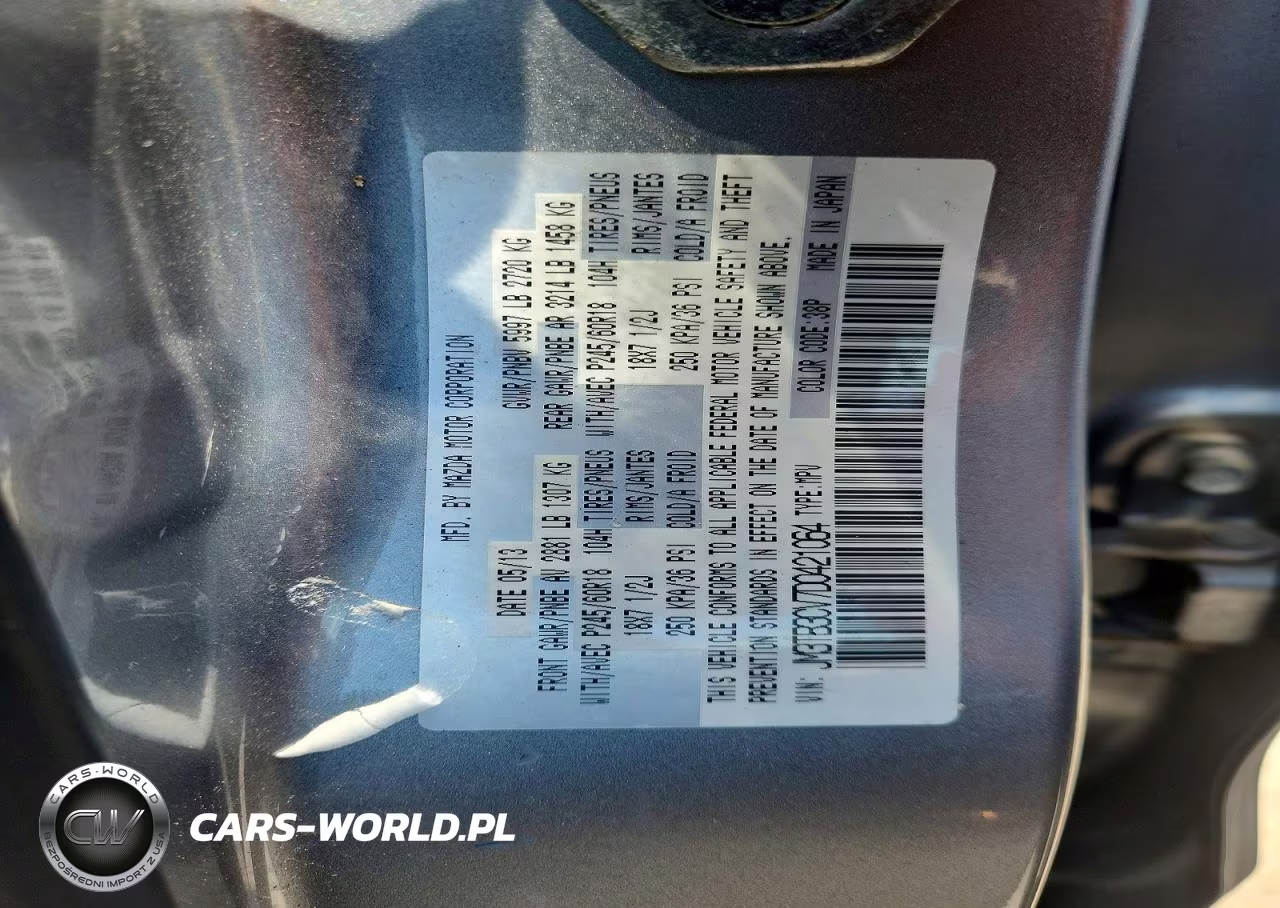 2013 Mazda Cx-9 Touring VIN:JM3TB3CV7D0421064 - 13