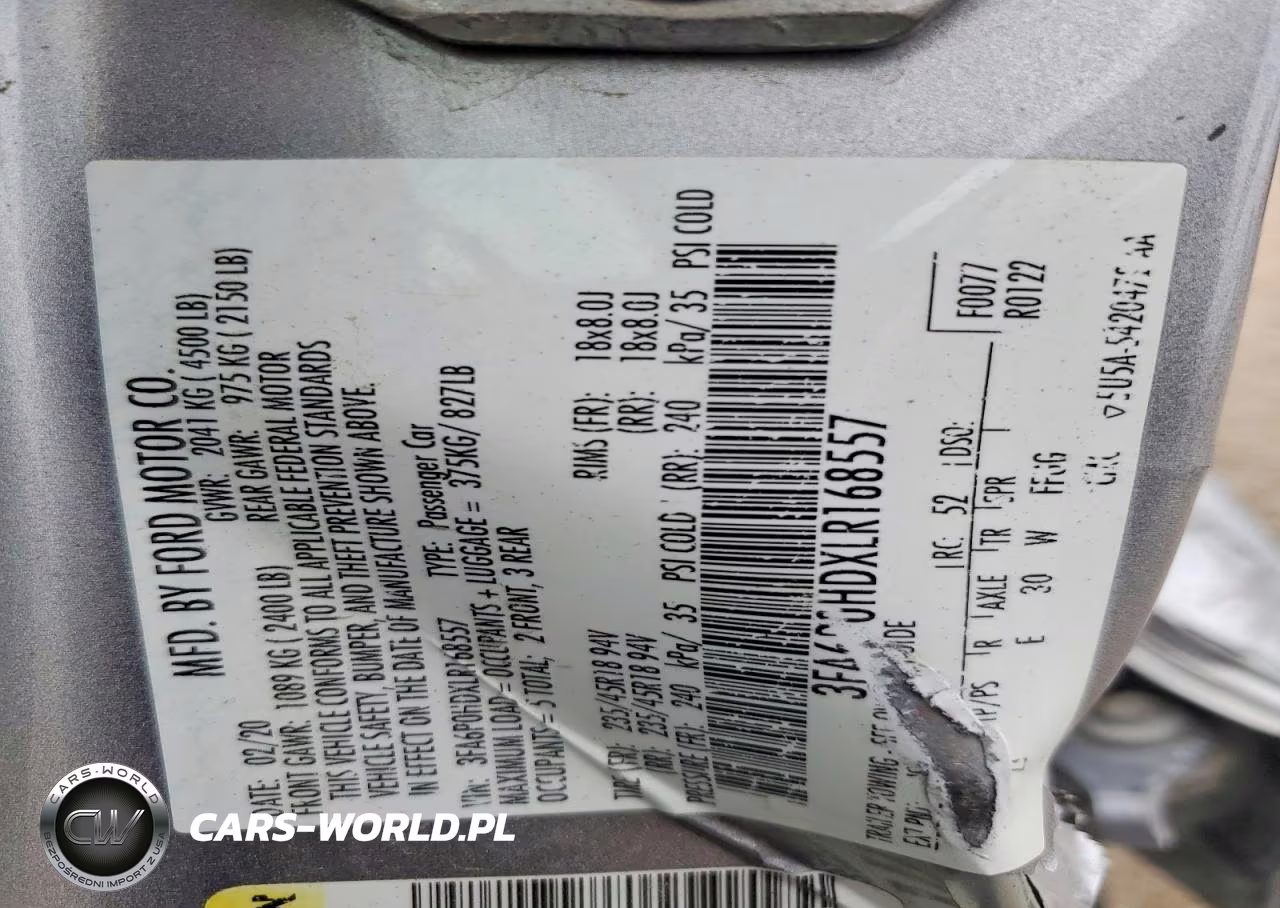 2020 Ford Fusion Se VIN:3FA6P0HDXLR168557 - 12